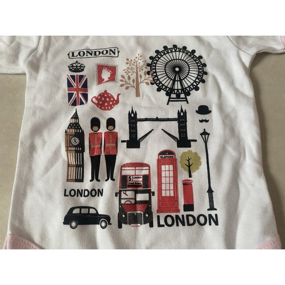 3/$15 SALE - NWT London England UK Britannia Baby Bodysuit Size 9-12 Months - Picture 4 of 6